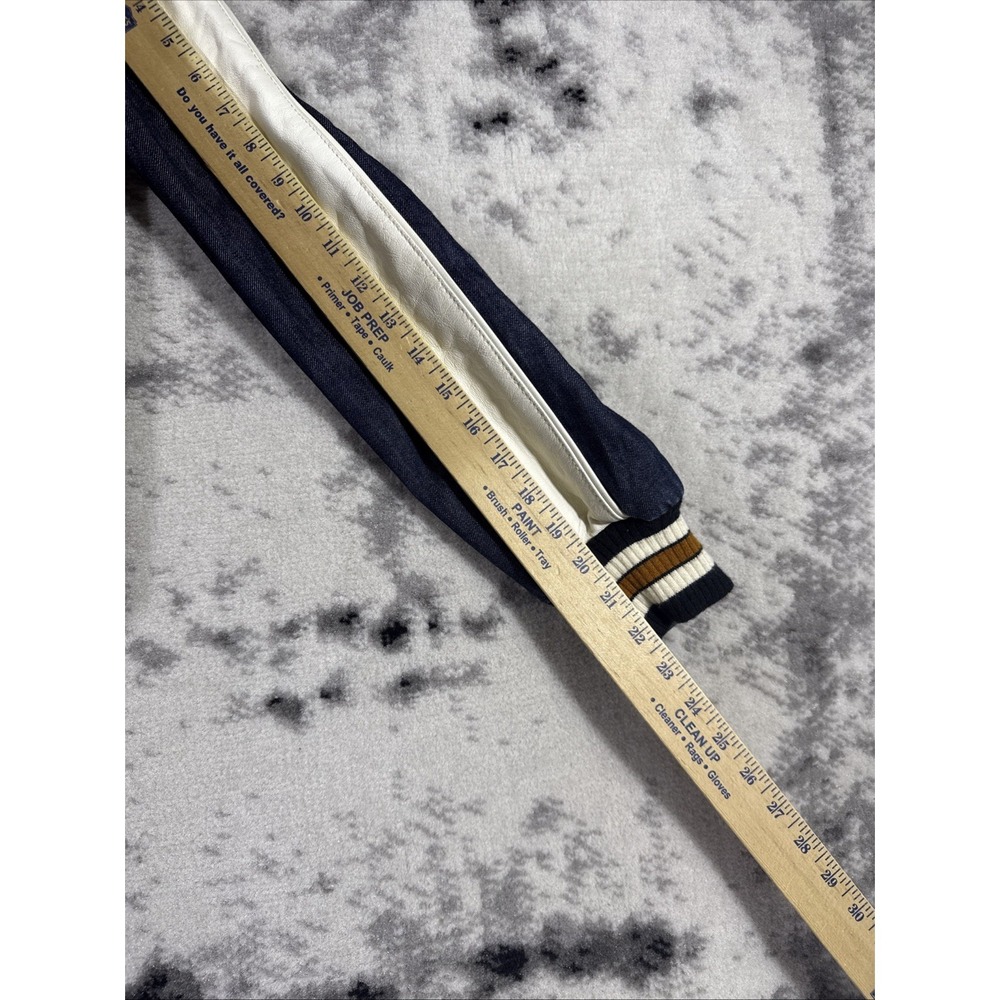 Coach Denim Varsity Jacket Womens Small Dark Wash‎ Blue Embroidered Cutesy Girly - Picture 8 of 14